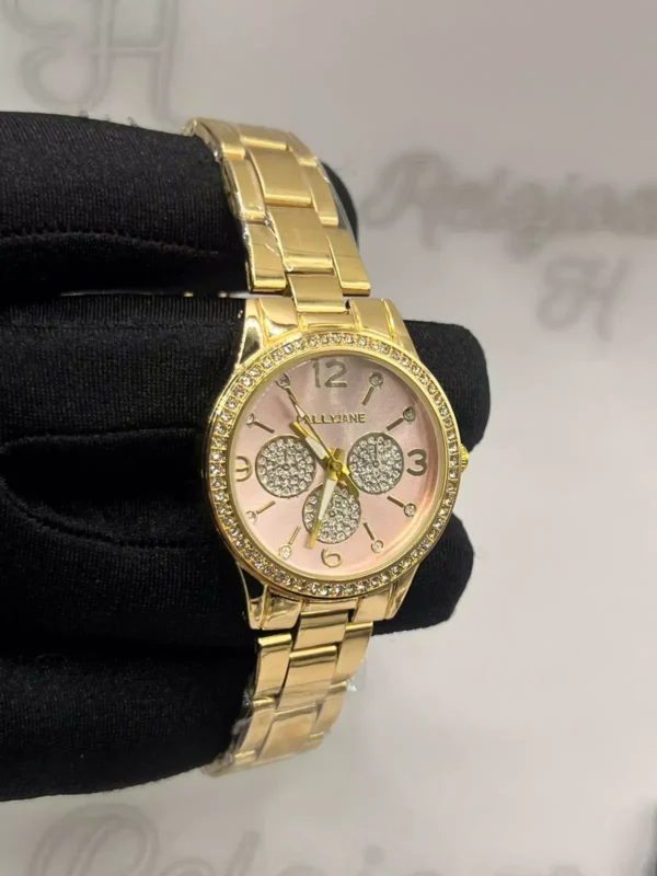 Relógio Pallyjane Dellycate a prova d?água - Dourado com Rosa Claro