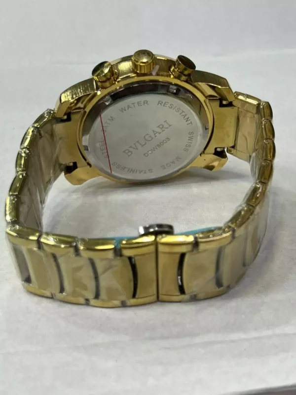 Relógio Masculino Bvlgari Skeleton 100% funcional A Prova D'água - Dourado - Imagem 4