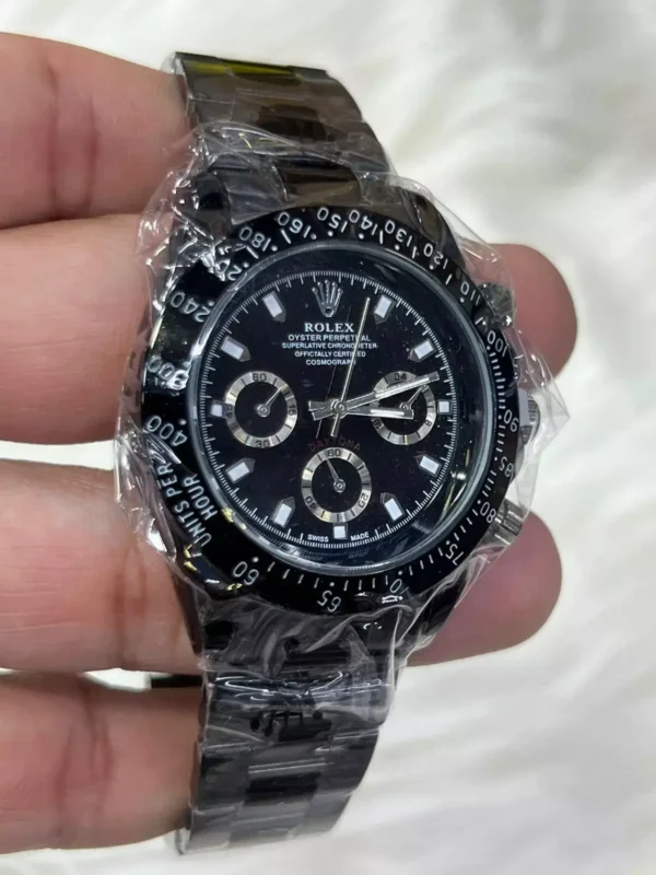 Relógio Unissex Rolex Daytona Linha Gold 100% Funcional A Prova D'água - Dourado com Verde - Imagem 11